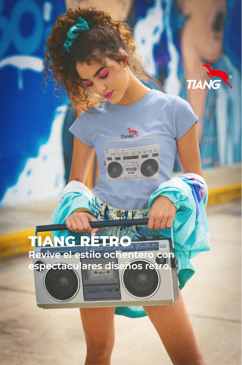 4 CLASSIC Camiseta mujer Retro RADIO STEREO 80's